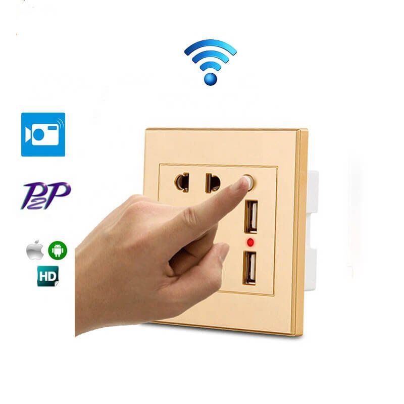 WIFI Wall Socket Room Mini Hidden CCTV Camera