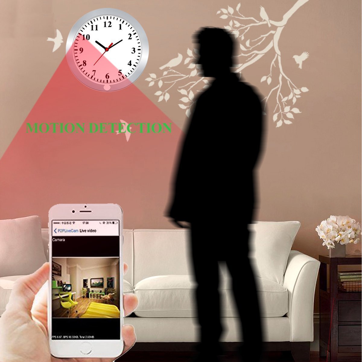 Wifi Wall Clock Camera